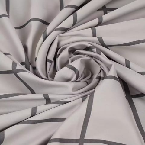 Swaas 100% Pure Cotton Window Pane Grey / Black Bedsheet Set