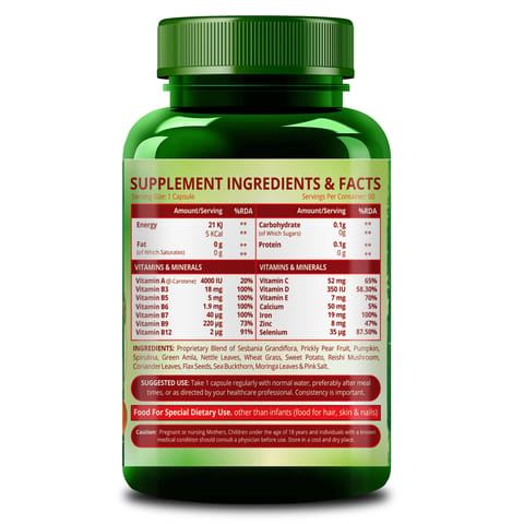 Himalayan Organics Plant based Hair Vitamin (With Biotin and DHT Blocker) - 60 Veg Capsules