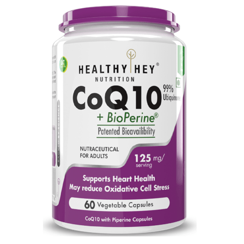 HealthyHey High Absorption CoQ10 with BioPerine 125 mg  60 Capsules