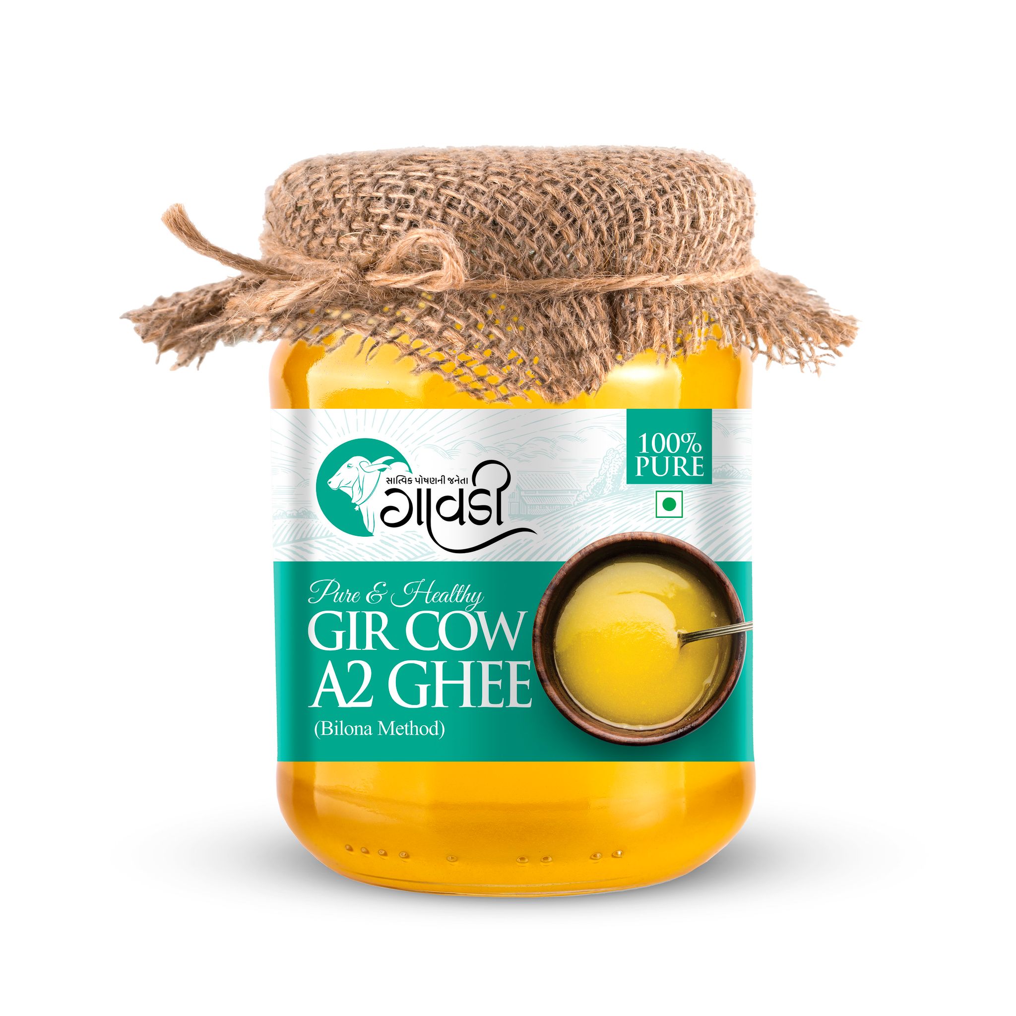 Gawdee | Premium A2 Gir Cow Ghee | Traditional Bilona Method | No Adulteration | Residue Free |  Aromatic | Immunity Booster (500 ml)