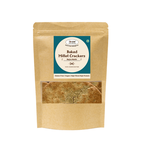 NIHKAN Millet Crackers - Bajra Methi- Gluten Free & Vegan - 100g each (Pack of 2)