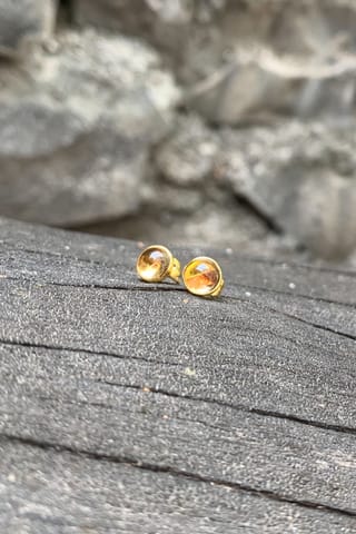 Coquelicot By Komal - Citrine Stud Earrings