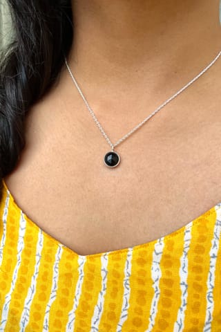 Coquelicot By Komal - Black Obsidian Necklace (Round)