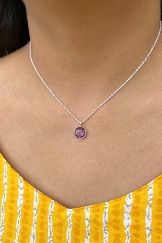 Coquelicot By Komal - Amethyst Necklace (Round)
