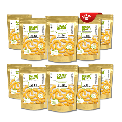 Golden millets Roasted Millet Puff (Each 37 gms, Pack of 10)