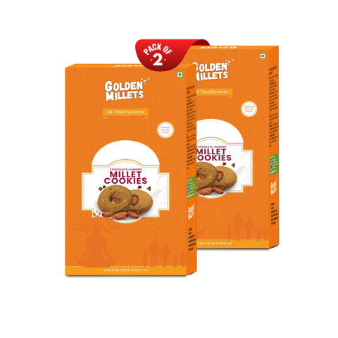 Golden millets Chocolate Almond Millet Cookies (Each 150 gm, Pack of 2)