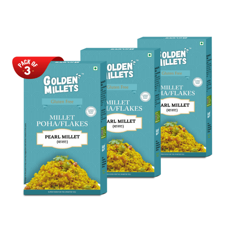 Golden Millets Bajra/Pearl Millet Flakes (Each 250 gms, Pack of 3)