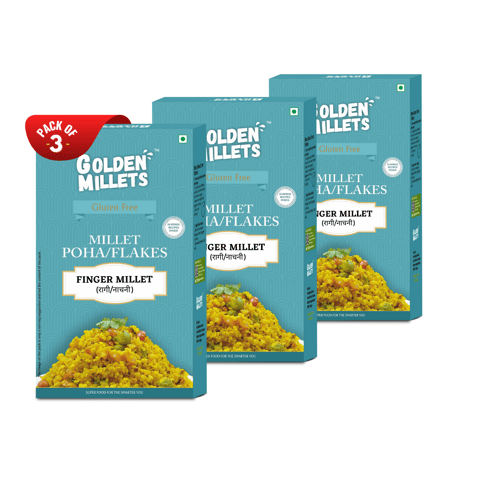 Golden Millets Ragi/Finger Millet Flakes (Each 250 gms, Pack of 3)