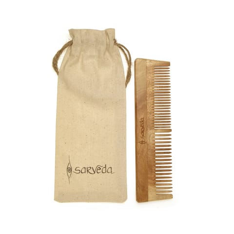Sarveda Eco-Friendly Wide Tooth Neem Wood Comb | Straight