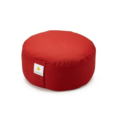 Hi-Zafu Meditation Cushion filled with Buckwheat Hulls | Red