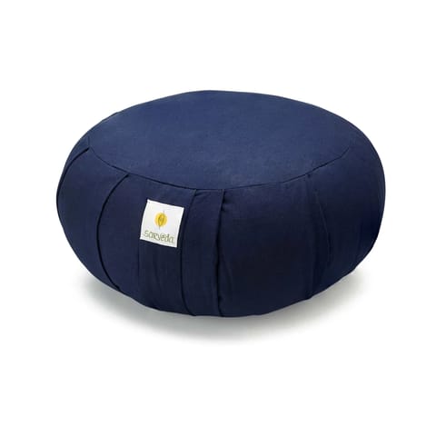 Sarveda Zafu Round Meditation & Yoga Cushion | Organic Cotton | Navy Blue