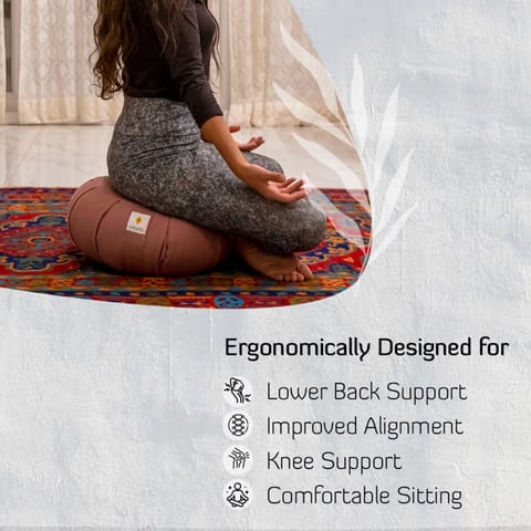 Sarveda Zafu Round Meditation & Yoga Cushion | Organic Cotton | Navy Blue