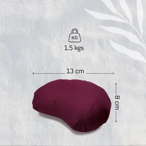 Zafu Crescent Meditation & Yoga Cushion | Organic Cotton | Rouge Pink