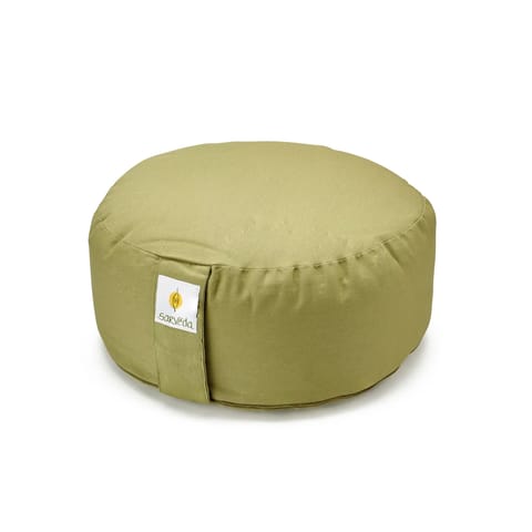 Hi-Zafu Meditation Cushion filled with Buckwheat Hulls | Sage