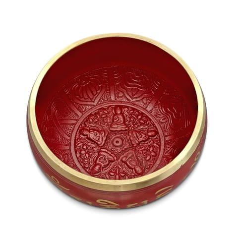 Sarveda Sacred Mantra Bowls | 5.5 Inches | Red