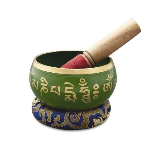 Sarveda Sacred Mantra Bowls | 4 Inches | Green