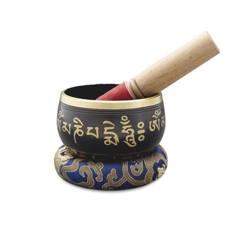 Sarveda Sacred Mantra Bowls | 5.5 Inches | Sacred Black