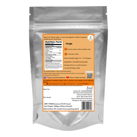 Nxtgen Ayurveda Bael Fruit Powder (Aegle Marmelos) (200 gms)