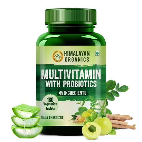 Himalayan Organics Multivitamin for Men & Women with 40 Ingredients - 180 Tablets - with Probiotics