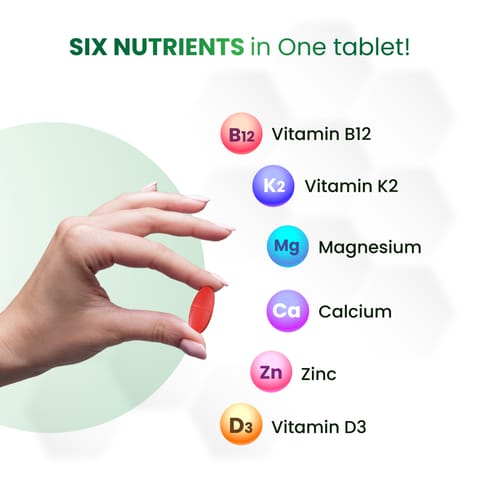 Himalayan Organics Calcium Magnesium Zinc Vitamin D3 & B12 (120 Vegetarian Tablets)