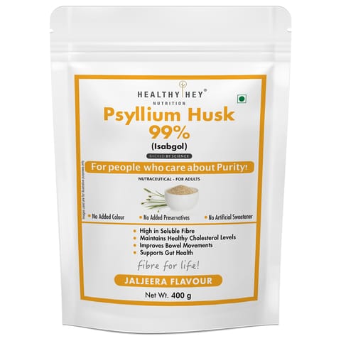 HealthyHey Nutrition Psyllium Husk 99% - Fibre Support - Jaljeera Flavour (400 g)