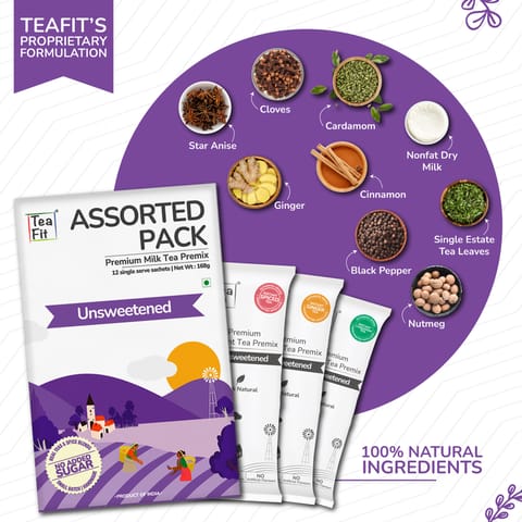 TeaFit Assorted Pack Instant Tea Premix Unsweetened