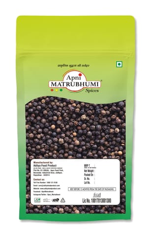 Apni Matrubhumi Black Pepper Whole (Kali Mirch Seeds) Average 100% Natural & Fresh Sabut (500g)