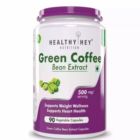 HealthyHey Nutrition Green Coffee Bean Extract With Antioxidants  Chlorogenic Acid 500Mg  90 Count