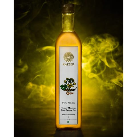 KAIZER Ultra Premium Yellow Mustard Cold Pressed Oil (Pure & Unprocessed)  750ml