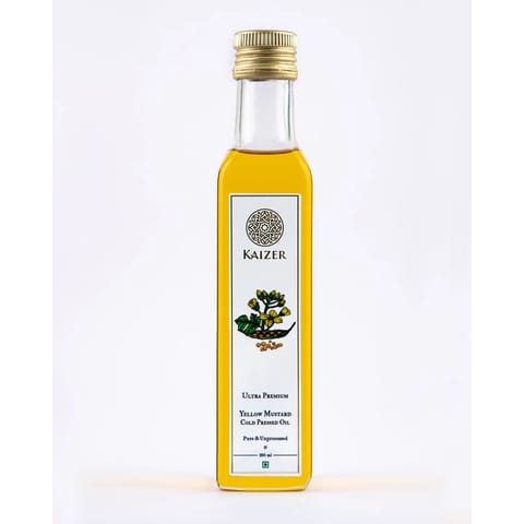 KAIZER Ultra Premium Yellow Mustard Cold Pressed Oil (Pure & Uprocessed) 250ml