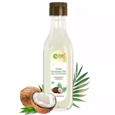Pure Nutrition Cold Pressed Raw Virgin Coconut Oil | 100% Edible - 500 ml pet bottle