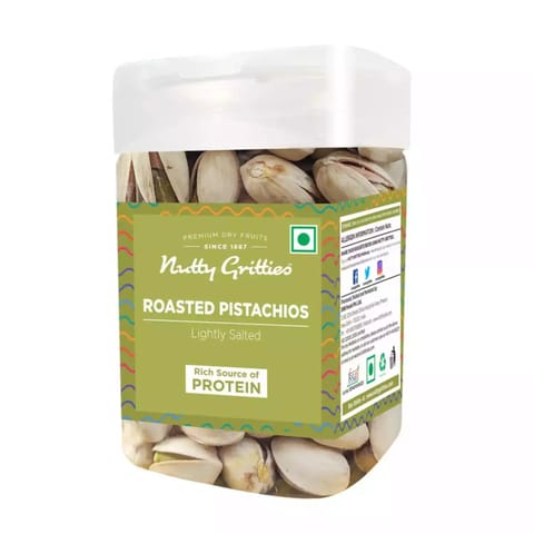 Nutty Gritties California Roasted Pistachios | Pista Lightly Salted, Dry Roasted - 250g