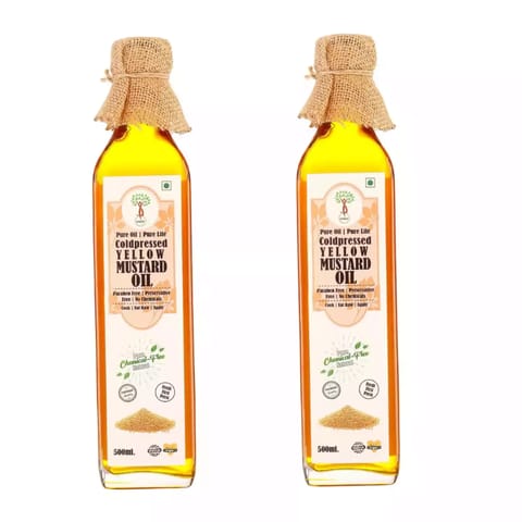 COMBO - PURE & NATURAL COLDPRESSED YELLOW  MUSTARD OIL - 500 ML - (COMBO)