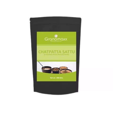 Granomaxx Flavoured Sattu | Vegan Protein Drink | Chatpatta Sattu| Superfood | Protein Mix (400 gms)