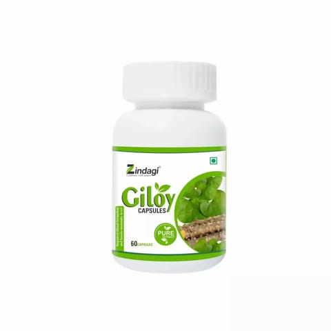 ZINDAGI Giloy 60 Capsules   Pure Giloy Leaves And Stem Extract