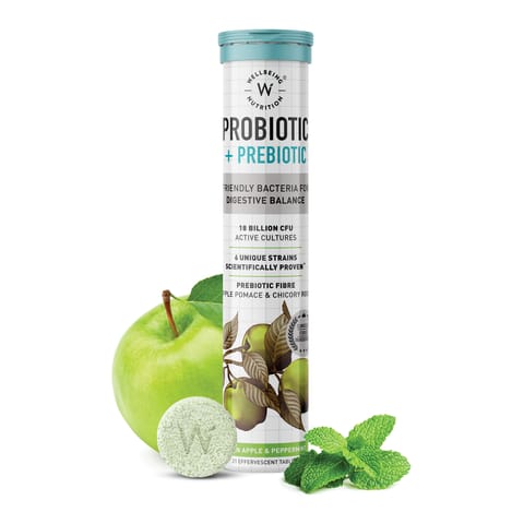 Wellbeing Nutrition Probiotic + Prebiotic Symbiotic with 18BCFU for Gas, Bloating & Indigestion