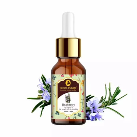 Passion Indulge Natural Rosemary Pure Essential Oil for Scalp Disorders and Hair Growth 10 ml