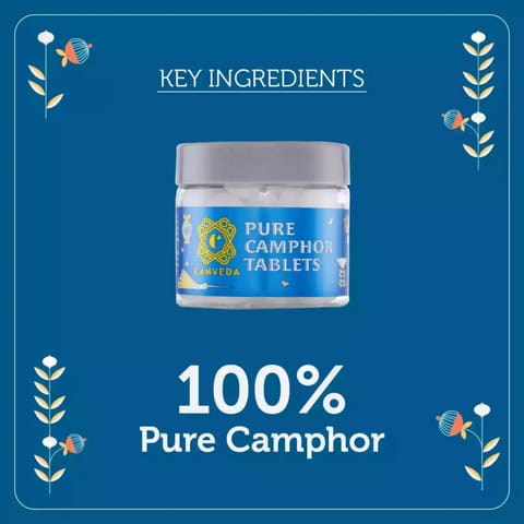 Camveda Pure Camphor 50 grm Raw Form 2 Jar in One Pack