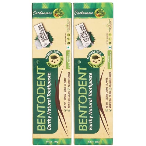Bentodent Cardamom Natural Toothpaste - SLS Free 100g (Pack of 2)