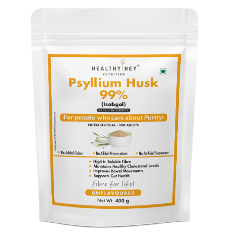 HealthyHey Nutrition Psyllium Husk 99% - Fibre Support - 400 gram Unflavoured