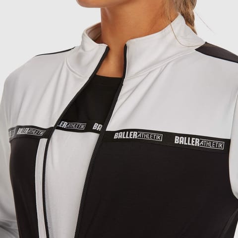 Baller Athletik Signature Zip Up - Black and White Women