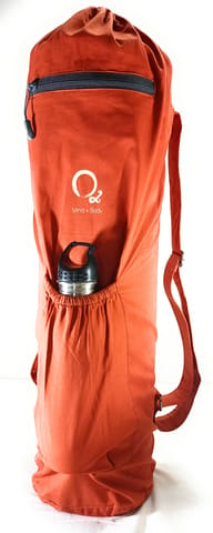 O2 Yoga Bag, Basic Style, 2 Pockets (Autumn Rust Colour, Cotton Fabric)