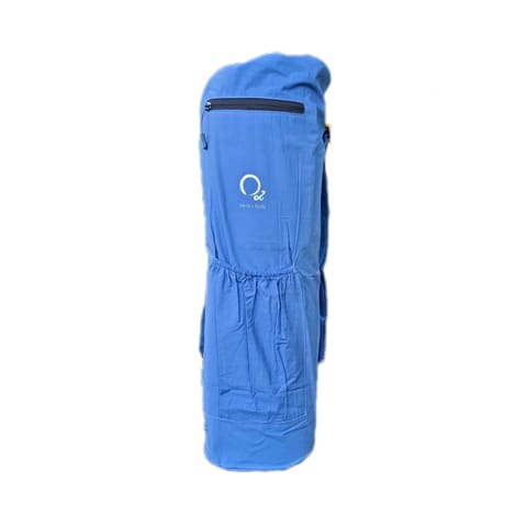 O2 Yoga Bag, Basic Style, 2 Pockets (Sky Blue Colour, Cotton Fabric)