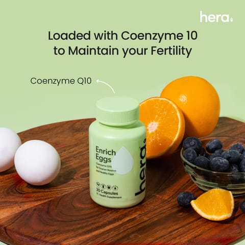 Hera Enrich Eggs - Fertility and Egg Count - Coenzyme Q10 and Antioxidants (30 Capsules)
