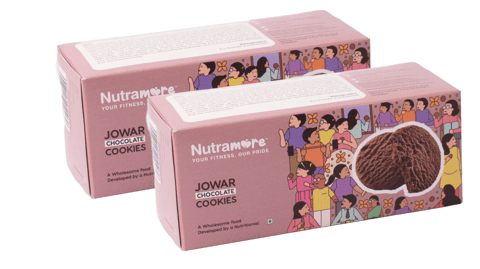 Nutramore Jowar Chocolate Cookies (Pack of 2 - 100 gms each)
