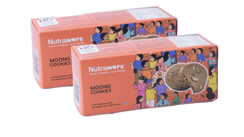 Nutramore Moong Almond Pistachio Cookies (Pack of 2 - 100 gms each)