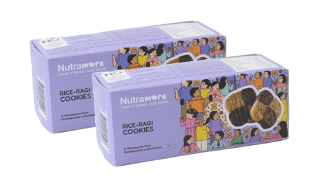 Nutramore Rice Ragi Cookies (Pack of 2 - 100 gms each)