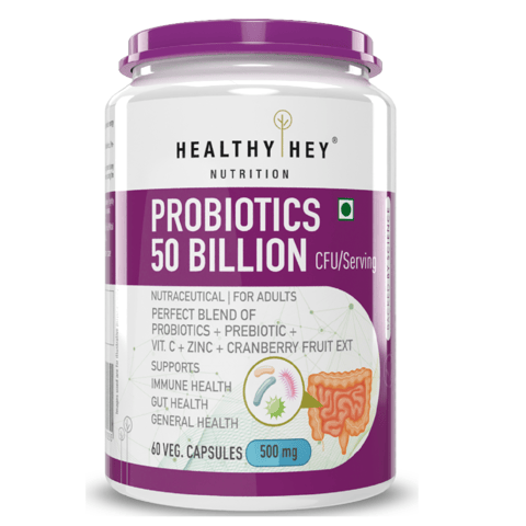 Healthyhey Nutrition Probiotics 50 Billion CFU Multi- Strains 60 Veg. Capsules