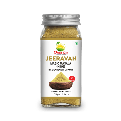 Dawn Lee  Jeeravan | Hing (75 gms) | Ayurvedic Treasure | No Red Chili No White Salt No Cassia | Goodness of Pure Hing | Aid Digestion, Balances Doshas, Enhances Metabolism