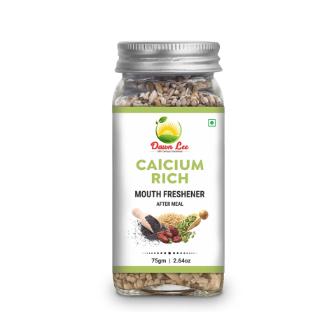 Dawn Lee Calcium Rich (75 gms) | Mouth Freshener | Without Sugar Coated | Rich in Calcium & Fiber-Rich ingredients for Bone Health | Healthy After Meal Mukhwas